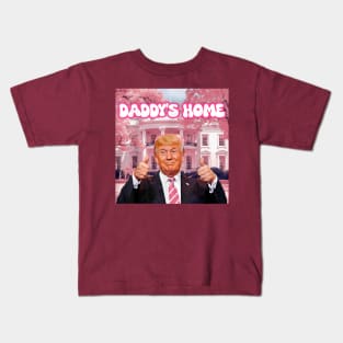 Daddy'S Home Real Donald Pink Preppy Edgy Good Man Trump Kids T-Shirt